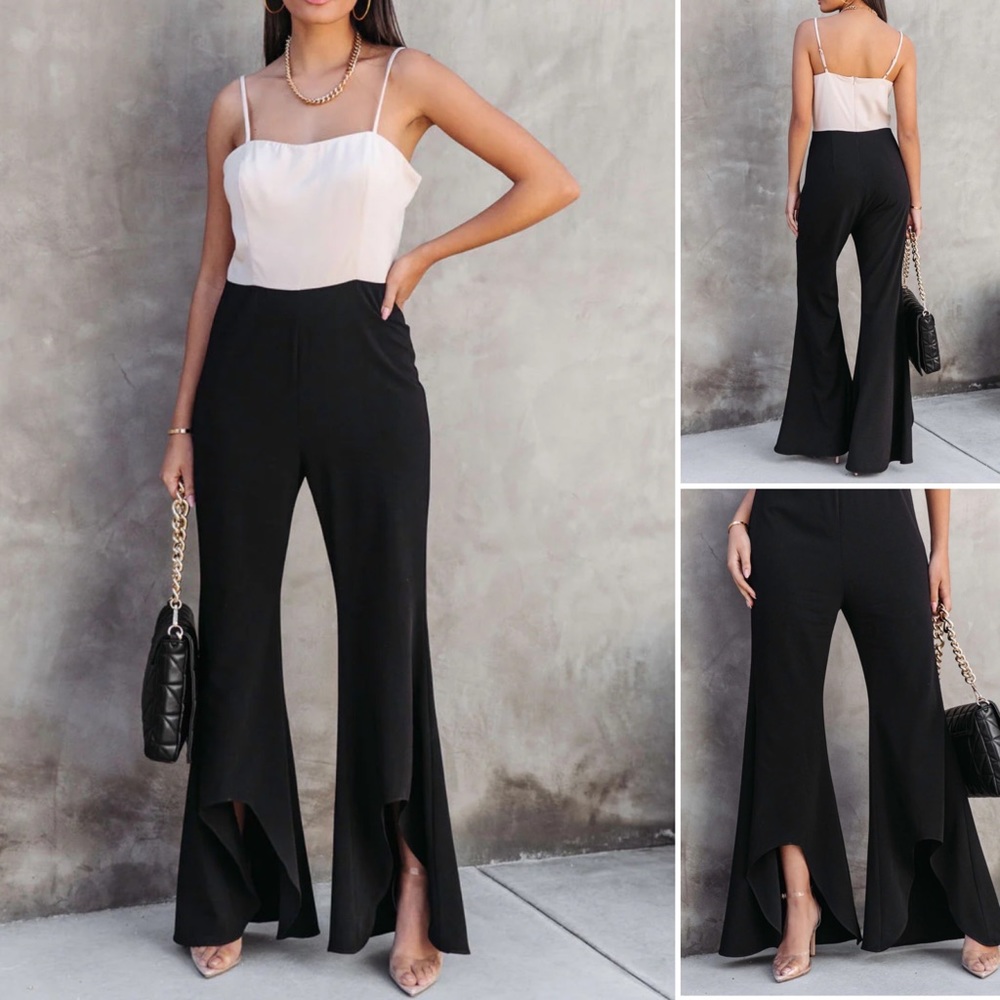 High Low Flare Leg Jumpsuit
